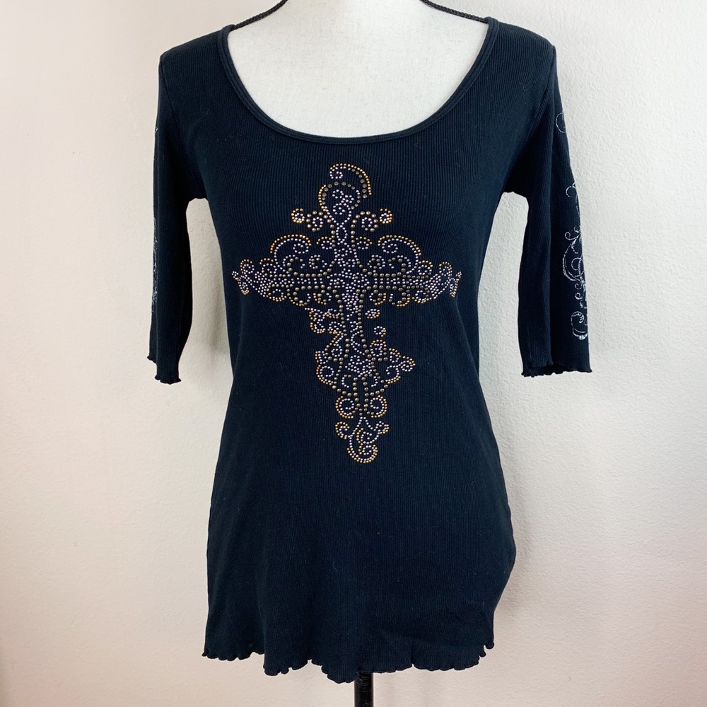 Freedom USA Ribbed Rhinestone Shirt